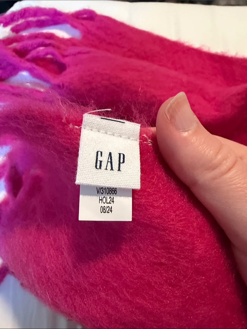 GAP Bright Fuchsia Fringe Scarf